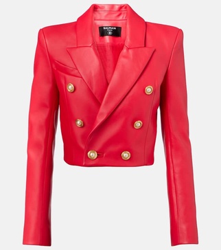 Cropped leather jacket