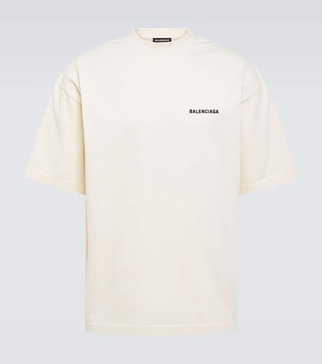 Men's Balenciaga Back T-shirt Medium Fit in Beige
