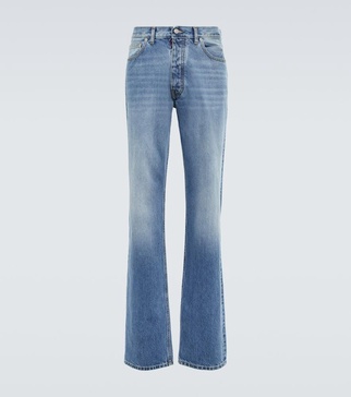Mid-rise straight jeans