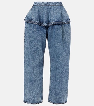 Low-rise wide-leg jeans