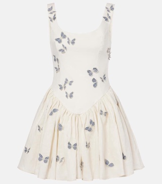 Pluma Lymanopoda appliqué linen corset dress