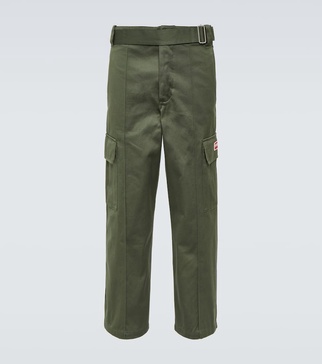 Mid-rise cotton cargo pants