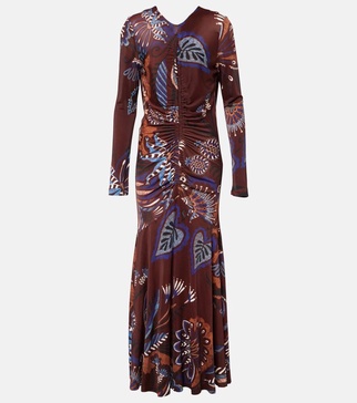 Delicate Garden ruched maxi dress
