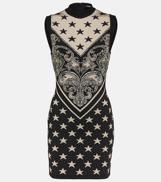 Intarsia knitted minidress
