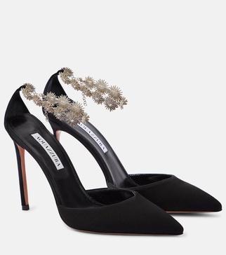 Comet embellished canvas pumps