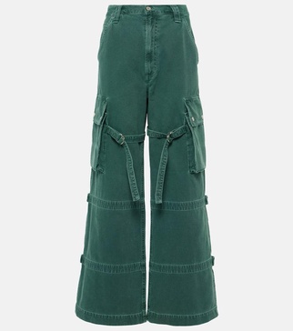 Vivian Strap mid-rise wide-leg jeans