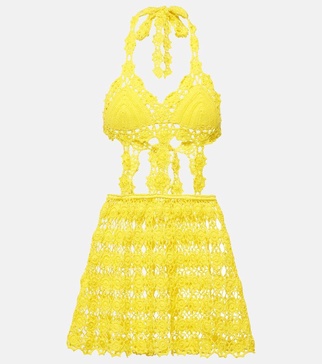 Ibiza crochet cotton minidress