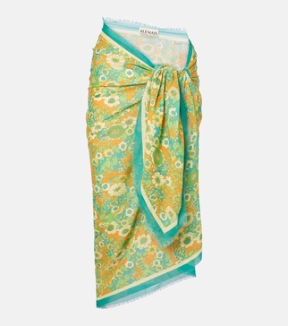Jeff printed cotton beach cover-up