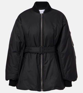Belted cotton-blend jacket