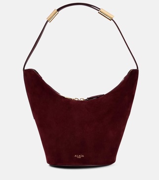 Shape Small suede and leather bucket bag
