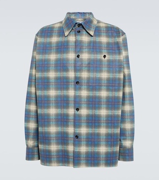 Checked leather shirt