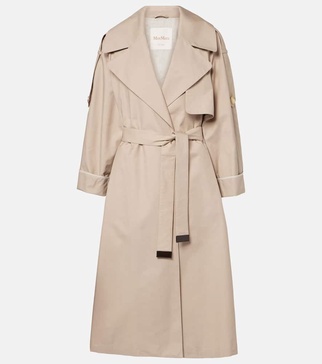 Oversized twill trench coat