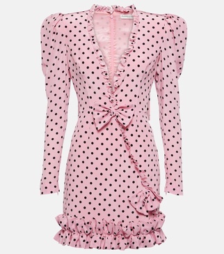 Polka-dot silk minidress