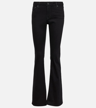 Low-rise flared jeans