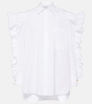 Pleiadi ruffled cotton poplin shirt