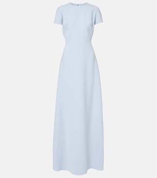 Bow-detail crêpe gown