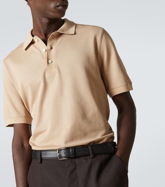 Cotton and silk polo shirt
