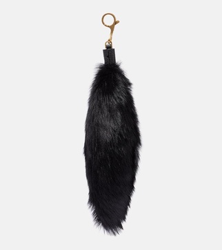 Shearling bag charm