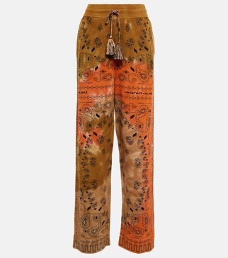 Bandana tie-dye cotton piqué pants
