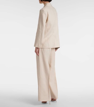 Laura double-breasted linen blazer 