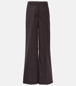 High-rise wool wide-leg pants