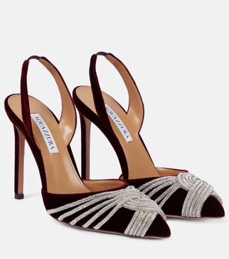 Gatsby 105 embellished velvet slingback pumps