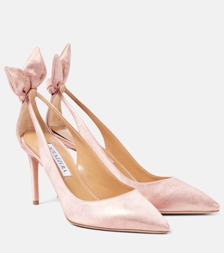 Bow Tie 85 metallic pumps