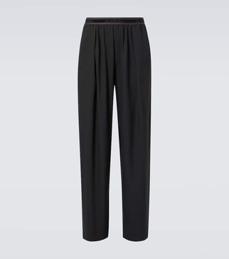 Logo embroidered wide-leg pants