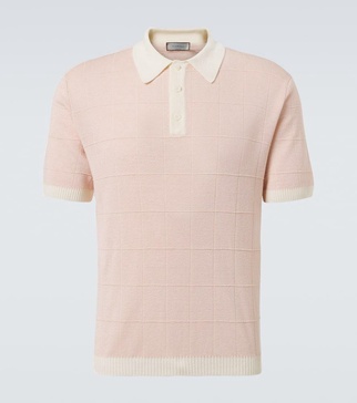 Linen and silk polo shirt