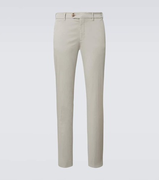 Cotton gabardine slim pants