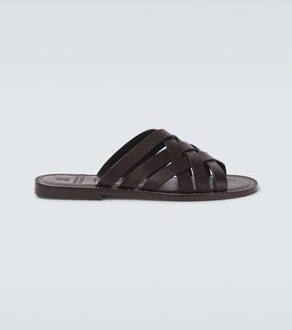 Leather slip-on shoes