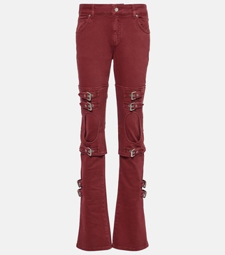 Cutout mid-rise boyfriend jeans