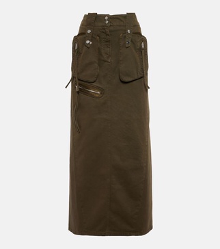 Denim cargo maxi skirt 