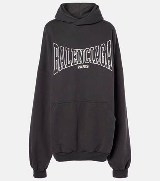Logo cotton jersey hoodie