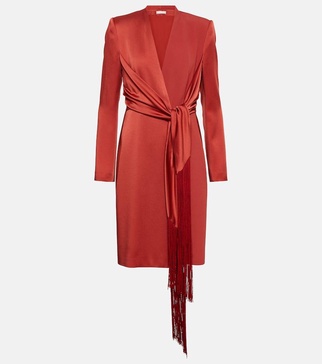 Maura wrap satin minidress
