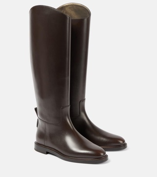 Leather knee-high boots