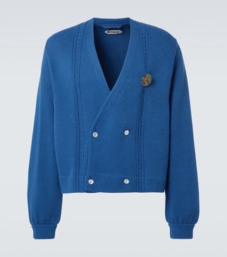 Double-breasted cotton cardigan
