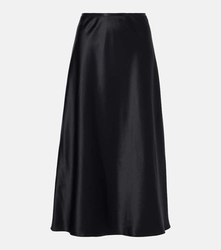 Carnet silk midi skirt