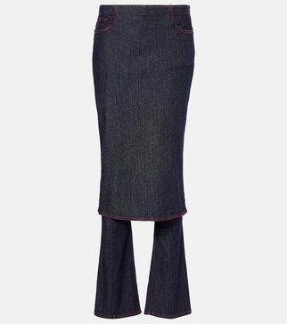 Denim skirt pants