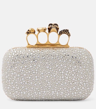 Skull Knuckle embellished clutch