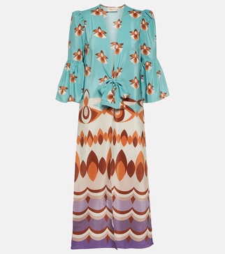 Vintage printed silk maxi dress