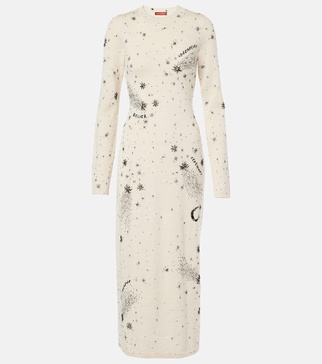 Ellima printed wool and silk maxi dress