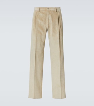 Cotton corduroy straight pants
