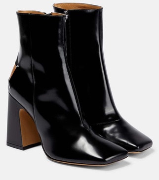 Patent leather ankle boots