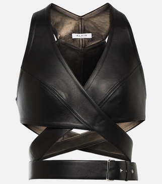 Leather crop top