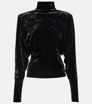 Draped velvet top 