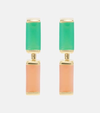 Compuesta 9kt gold earrings with gemstones
