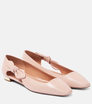 Very Bow Tie leather ballet flats