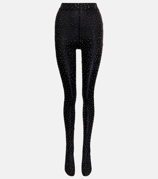 Crystal-embellished tights