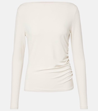 Catullo ruched crêpe jersey top